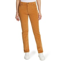 Gloria Vanderbilt Amanda Slim Corduroy Pants Womens 16 Short Brown Stret... - $29.57