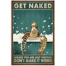 Funny Bathroom Quote Metal Tin Sign Wall Decor Vintage Sea Turtle Tin Sign For O - £22.13 GBP