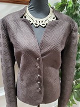Talbots Women Brown Acrylic &amp; Wool Long Sleeve Button Regular Fit 16 - £33.03 GBP