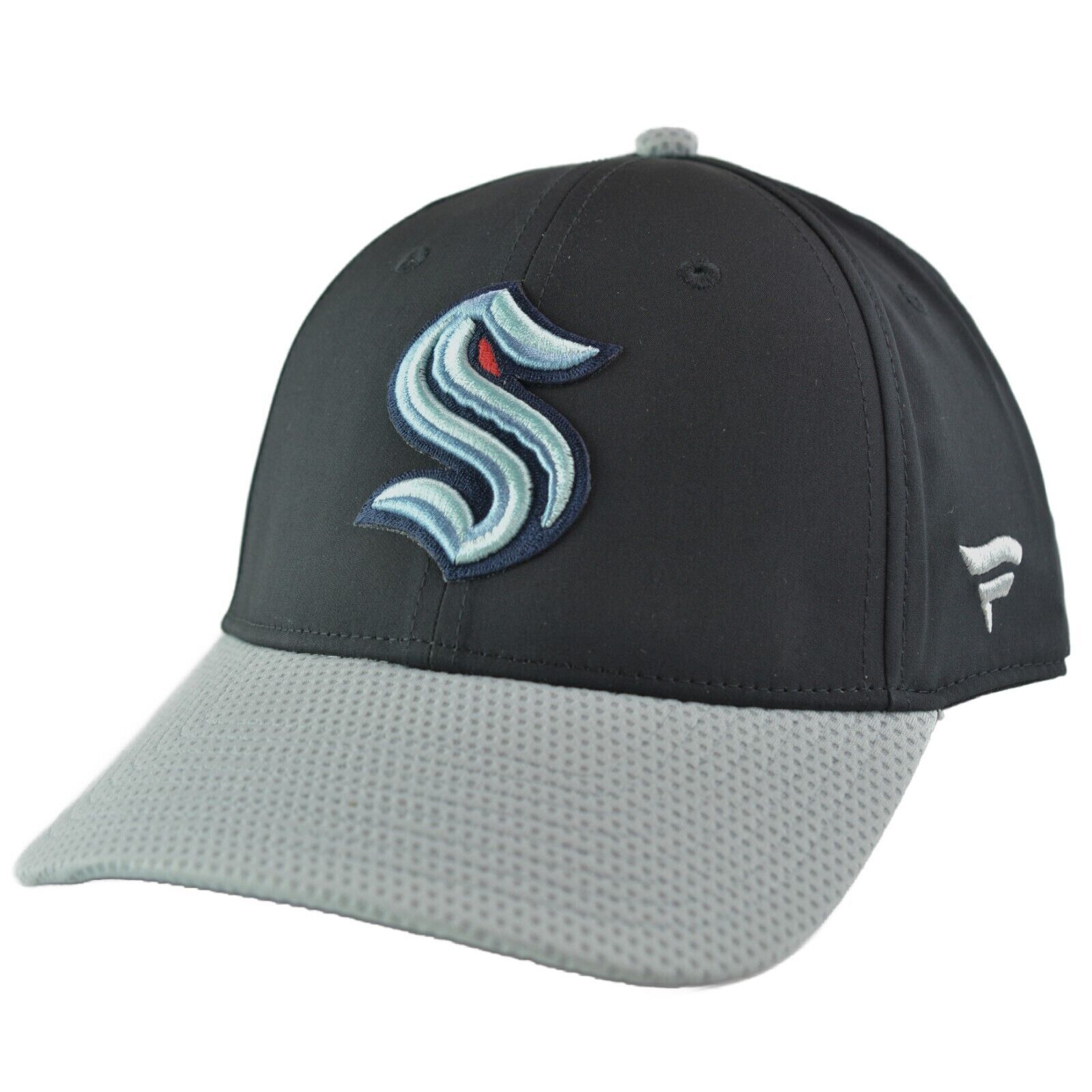 Seattle Kraken NHL Team Logo Men's Black & Gray Pro Adjustable Hat by Fanatics