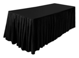 Tektrum 8&#39; Ft Long Fitted Table DJ Jacket Skirt Cover For Trade Show (Black) - £40.17 GBP