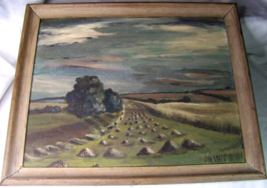 Vintage Lois Rector Poughkeepsie Ny Farm Oil On Board Painting - £79.61 GBP