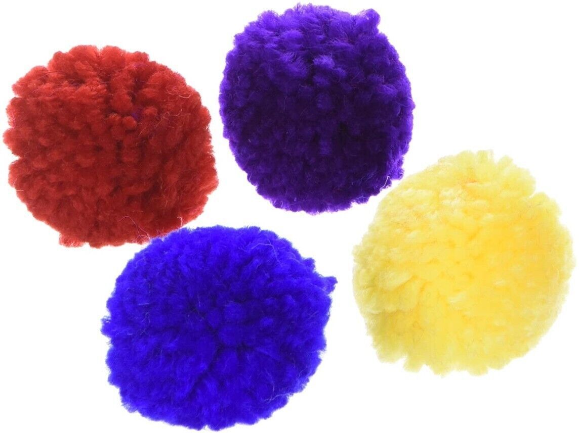 Primary image for Spot Wool Pom Poms with Catnip - 4 count