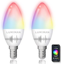 Candelabra Smart Bulb E12 Led Smart Light Bulbs Wifi Rgb Color Changing ... - £29.84 GBP