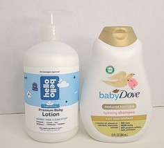 Hello Bello Premium Baby Lotion Plant Based Fragrance Free 16oz Dove Baby Shampo - £17.64 GBP