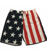 Bass Pro Shop Mens Sz L Patriotic Flag Board Shorts Swim Trunks Bathing ... - $16.83