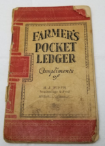 John Deere Farmer&#39;s Pocket Ledger 1925 Awful Missing Pages Booklet - $23.70