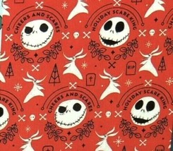 Rare Nightmare Before Christmas Wrapping Paper Red Disney Gift Wrap 70 Sq Feet - $18.39