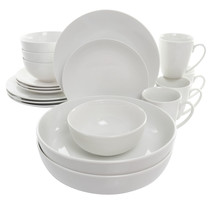 Elama Owen 18 Piece Porcelain Dinnerware Set with 2 Large Serving Bowls ... - $130.49