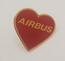 AIRBUS Red Heart Shaped Collectible Lapel Hat Pin Tie Tack Aviation Pin - $19.60