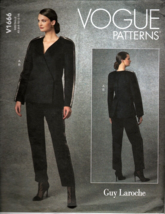 Vogue Patterns V1666 Designer Guy Laroche Misses Jacket and Pants 6 to 14 - $25.96