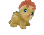 VINTAGE 1986 JUST FOR KIDS YELLOW DINOSAUR FLOCKED RUBBER FIGURE DINO - £18.65 GBP