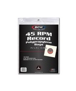 5 packs of 100 (500) BCW 7 3/8&quot; x 7 5/8&quot; + 1 1/2&quot; Flap 45 RPM Record Bags - $35.27