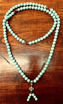 Handmade Turquoise Mala Necklace, 108 Beads (8300) - £29.26 GBP