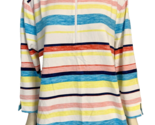 T by Talbots White, Blue, Yellow, Pink Striped 1/4 Zip Top Size 3X - £34.16 GBP