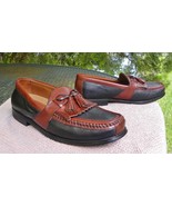VINTAGE Johnston Murphy Leather LOAFERS 2Tone Tasseled Kilti Horsey Shoe... - $44.95