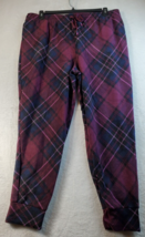 Cuddl Duds Sleep Pants Women XL Purple Plaid Fleece Polyester Pull On Dr... - $19.99