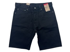 Levis Red Tab 501 Mens 34 Black Hemmed 9&quot; Stretch Denim Jean Shorts - $703.74 MXN