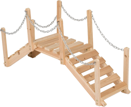 Wood Garden Bridge With Side Rails Natural 3 Ft NEW - £45.80 GBP