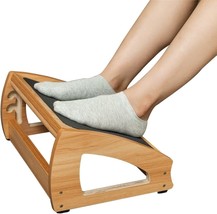 Strongtek Ergonomic Under Desk Footrest, 3 Adjustable Heights Wooden, Na... - £40.21 GBP