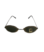 NOS Vintage 90s Streetwear Gold Beaded Oval Sunglasses Glasses Black Hip... - $929.56 MXN