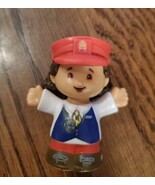 Fisher Price Little People Engineer Girl Brown Black Hair Red Hat Blue V... - €7,38 EUR