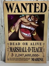 Wanted Dead Or Alive Marshall D Teach Marine Anime Poster One Piece Manga Series - £15.49 GBP