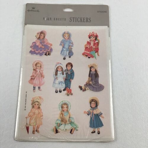 Hallmark Sticker Sheets Victorian Dolls Olden Day Children Vintage 1991 SEALED - $16.78