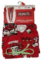 Ladies Brilliant Red Peanuts Snoopy Lounge Sleep Jogger Pants Size S (4-6) - $11.57