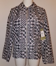 NWT Erin London Inside Out Jacket Women&#39;s Small Full-Zip Gray White Chec... - £13.97 GBP
