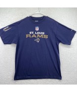 Reebox Mens St Louis Rams T Shirt Sz Medium Navy Blue Short Sleeve NFL F... - £7.89 GBP