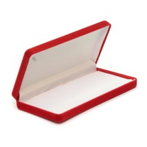 Red Velvet Jewelry Gift Box Neckless 6.25 x 3.25 x 1&quot; height - £6.23 GBP