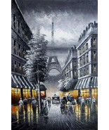 24x36 inches Paris  stretched Oil Painting Canvas Art Wall Decor modern804 - $138.74 CAD