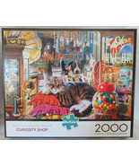 Buffalo 2000 Piece Puzzle CATS - CURIOSITY SHOP Tabby sleeping in window... - £36.67 GBP