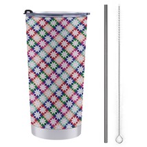 Mondxflaur Traditional Chinese Steel Thermal Mug Thermos with Straw for Coffee - £16.77 GBP