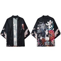 Japanese Kimono Jacket Killer Geisha Printed Harajuku 2022 Hip Hop Men Japan Str - £62.46 GBP