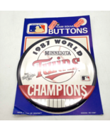 Vintage 1987 Minnesota Twins WORLD CHAMPIONS 6&quot; inch Button Pinback NEW - $9.85