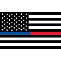 Thin Blue Line and Thin Red Line Police &amp; Firefighter American Flag 3ft x 5ft - £10.70 GBP