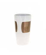 Starbucks Copper Band White Ceramic Glass Cup Travel Double Wall Mug 10 ... - £30.96 GBP