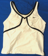 NIKE DRI-FIT WHITE AND BLACK ACTIVE ATHLETIC STRAP BUILT IN BRA  TANK TO... - $18.87