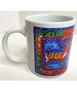 Test Rite Coffee Mug Cup 4&quot; H 3&quot; W Christmas Reindeer Graphic White Back... - £7.52 GBP