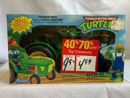 1993 Playmates Toys &quot;Farmer Mike &amp; Turtle Tractor&quot; Action Figure Factory Sealed - £238.82 GBP