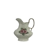 Vintage Porcelain Small Pitcher Flowers Gold Rim Accents Lattice Floral ... - €14,42 EUR