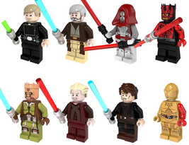 Star Wars Movies Luke Obi-Wan Darth Maul Palpatine DIY 8 Minifigures Toy - £11.50 GBP
