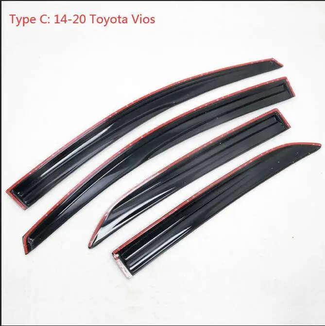 4PCS Car  Rain  Window Shield Deflector  Car Exterior Protection T for  Vios Sed - $94.09