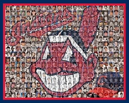 Cleveland Indians Mosaic Print Art Designed using over 200 Past &amp; Presen... - £35.17 GBP+