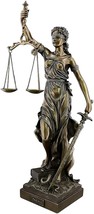 Goddess of Justice Themis Lady Justica Statue Sculpture Figur Bronze Finish 20cm - £55.70 GBP
