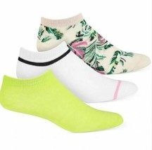 Jenni Women&#39;s 3pk Palm Neon No-Show Socks, Size 5-9 / 9-11. - £6.20 GBP