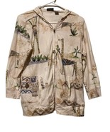 Chico&#39;s Notations light jacket size M/8 (1 in Chico&#39;s sizing) Zoo Monkey... - $14.84