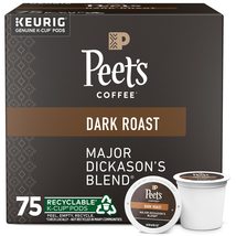 Peet&#39;s Coffee, Dark Roast Keurig K-Cup Pods - Major Dickason&#39;s Blend 75 ... - $58.79